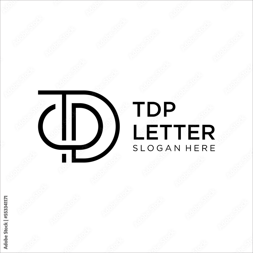 TDP letter monogram logo design vector