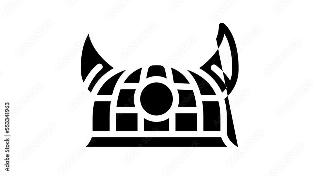 fan hat line icon animation