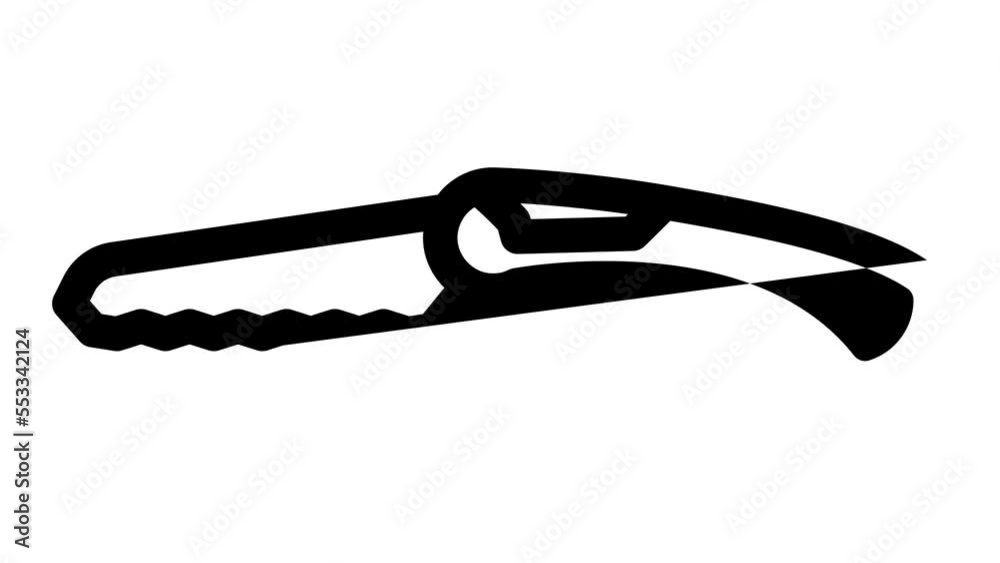 folding hand saw line icon animation folding hand saw line icon animation