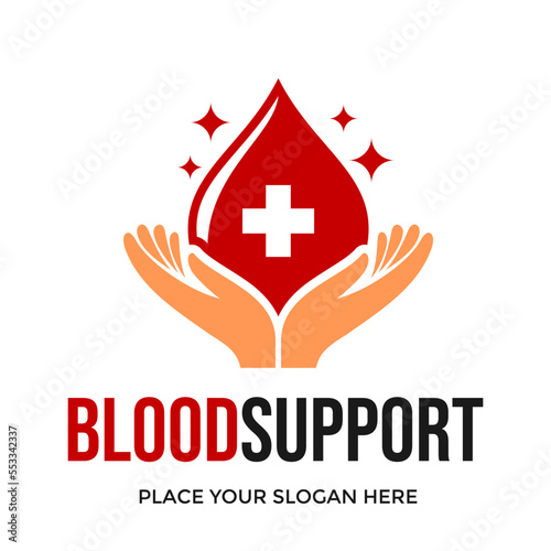 Blood support vector logo template