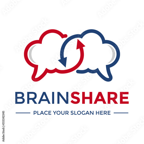 Brain share vector logo template