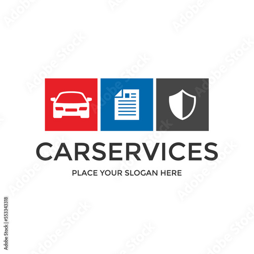 Car services vector logo template