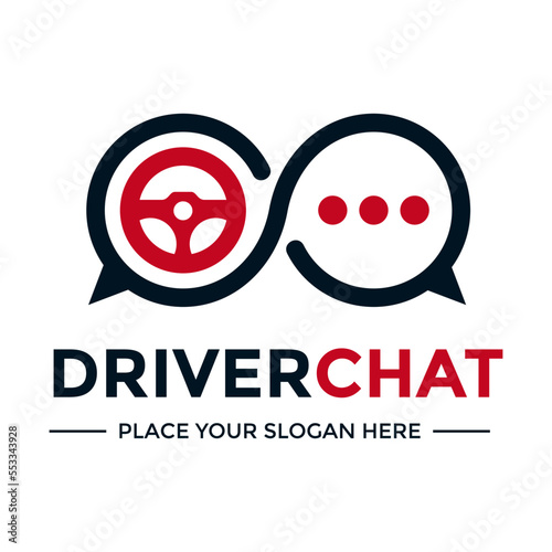Automotive driver chat vector logo template