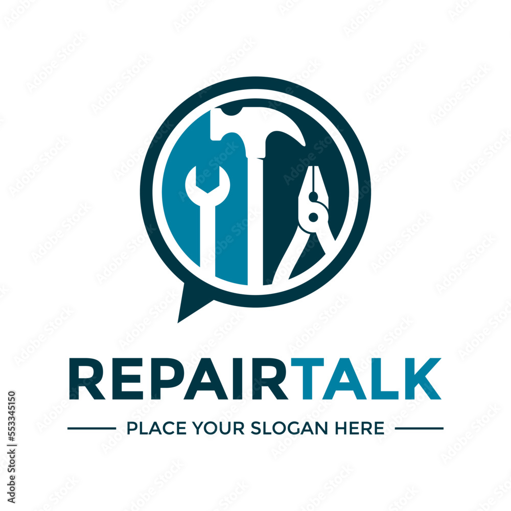 Obraz premium Repair talk vector logo template