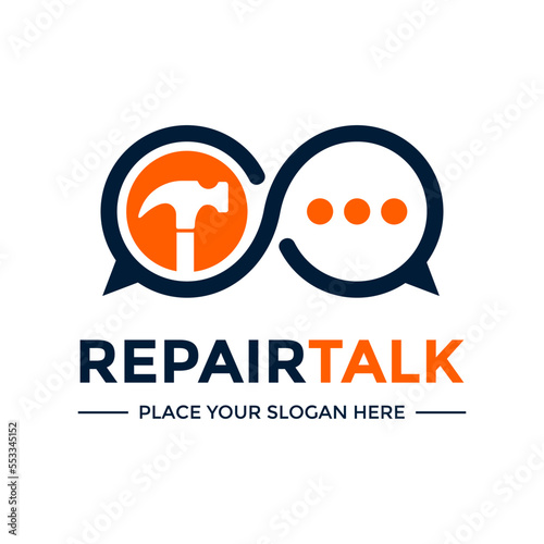 Repair talk vector logo template