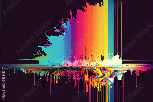 Across the rainbow glitch art generative art