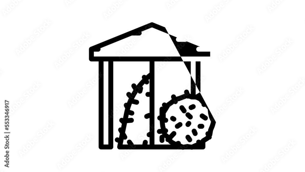 hay in barn line icon animation hay in barn line icon animation