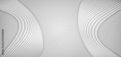 3D rendering of white curved lines with abstract texture texture background © hqrloveq