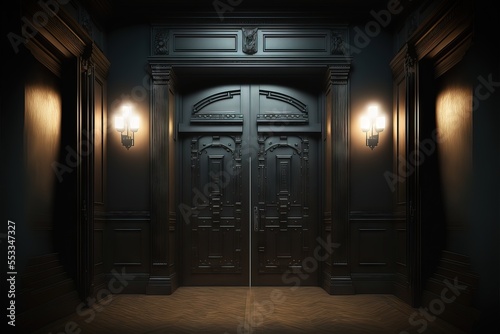 Big Black Mysterious Door  Hidding Secrets Behind It
