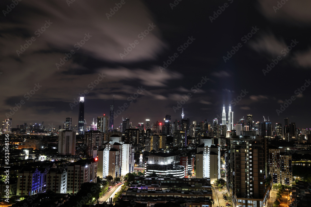 Kuala Lumpur federal capital of Malaysia cityscape tall buildings night scene