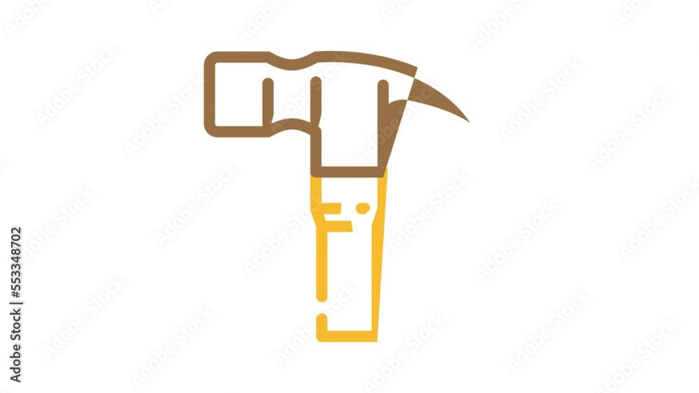 claw hammer color icon animation claw hammer color icon animation