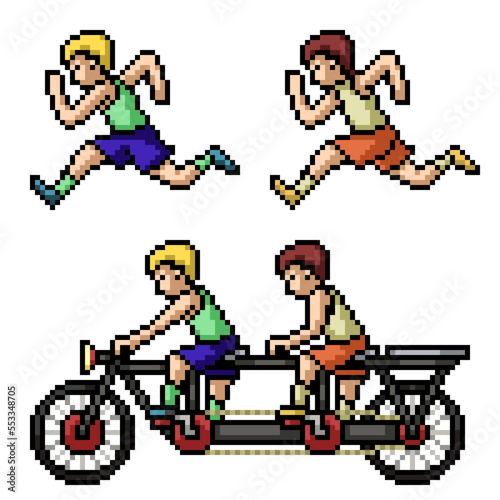 pixel art marathon spot run