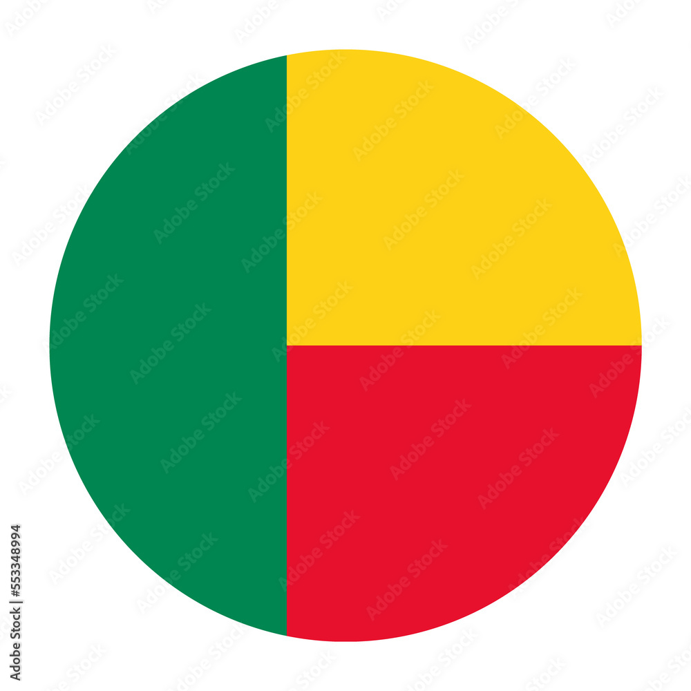 Benin Flat Rounded Flag with Transparent Background Benin Flat Rounded Flag with Transparent Background