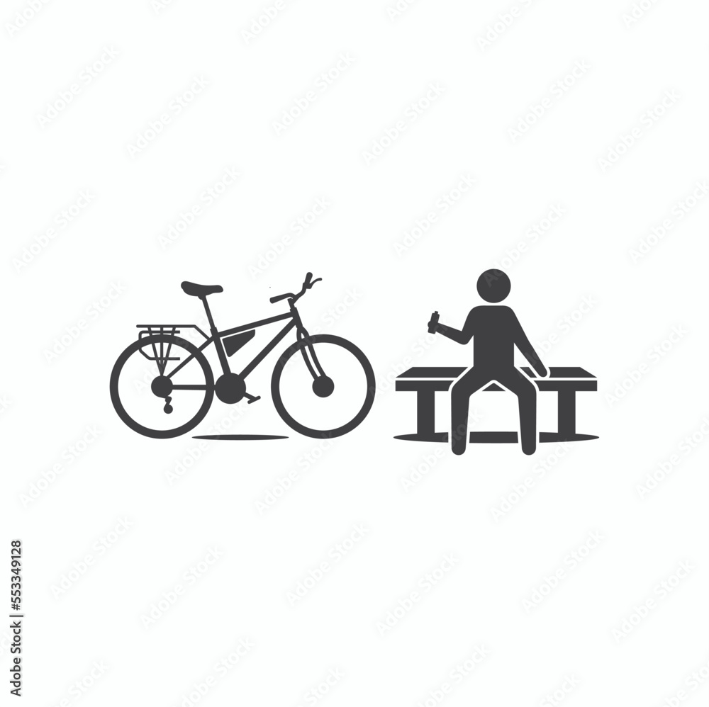 Fototapeta premium illustration of rest while cycling, vector art.