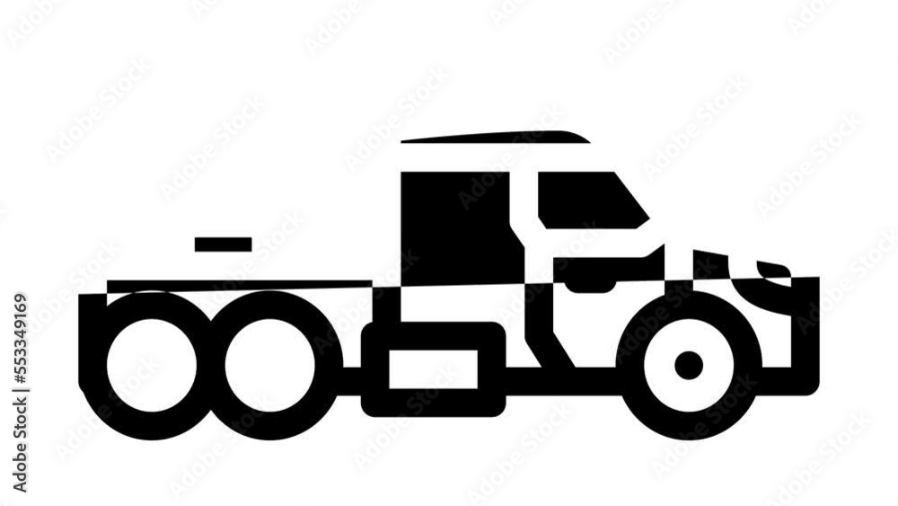 truck transport line icon animation truck transport line icon animation