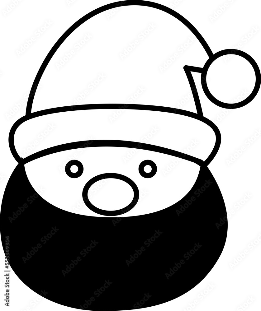 Obraz premium Christmas snowman face doodle