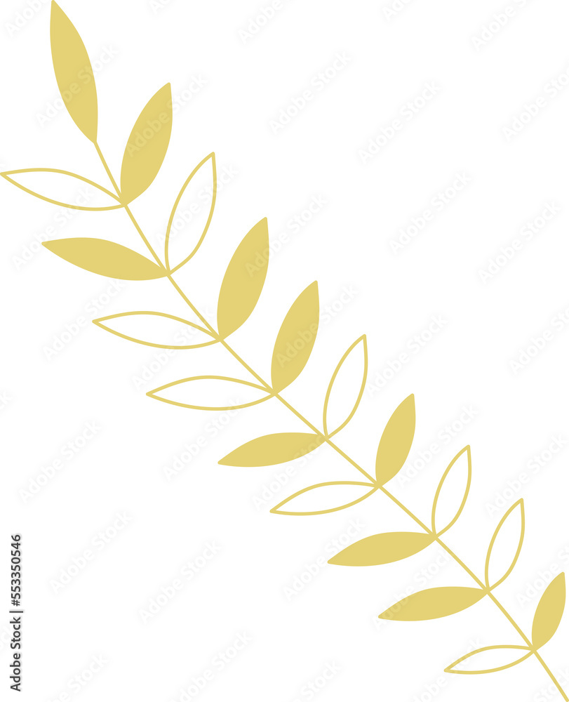 Gold leaf branch line art Gold leaf branch line art