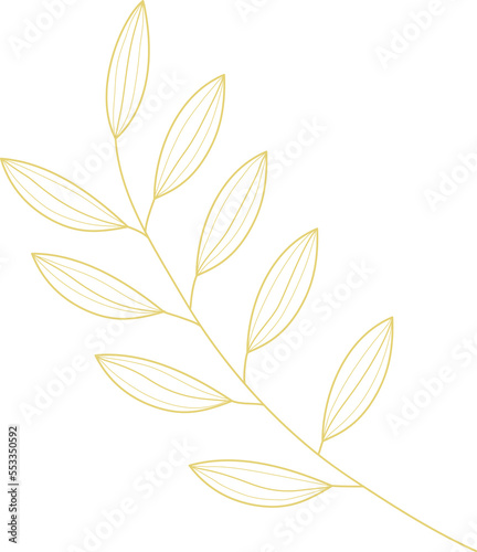 Gold leaf branch line art
