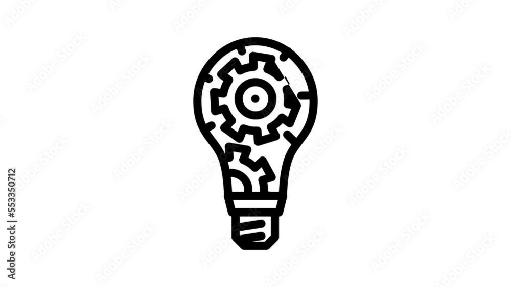 technology light bulb line icon animation technology light bulb line icon animation