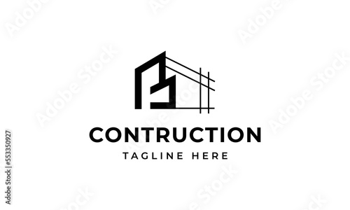 Initial letter b building contruction logo, icon, symbol