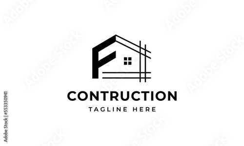 Initial letter f building contruction logo, icon, symbol