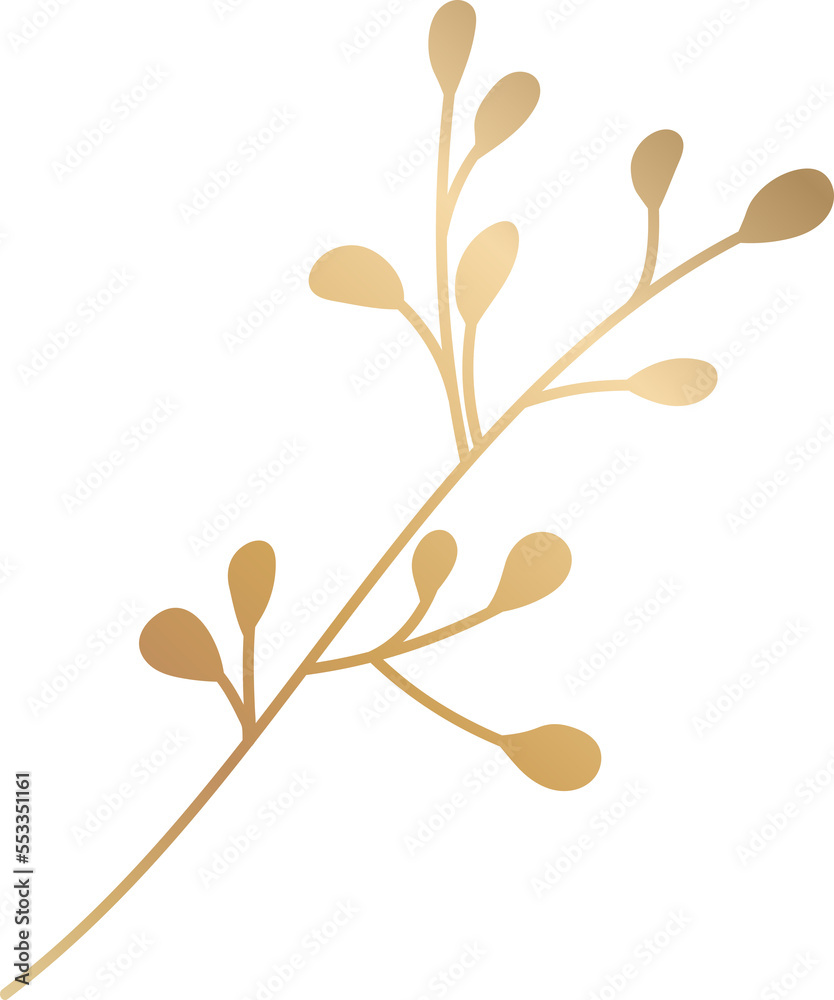 Gold leaf branch line art Gold leaf branch line art
