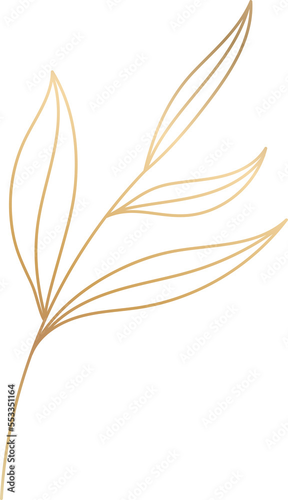 Gold leaf branch line art Gold leaf branch line art