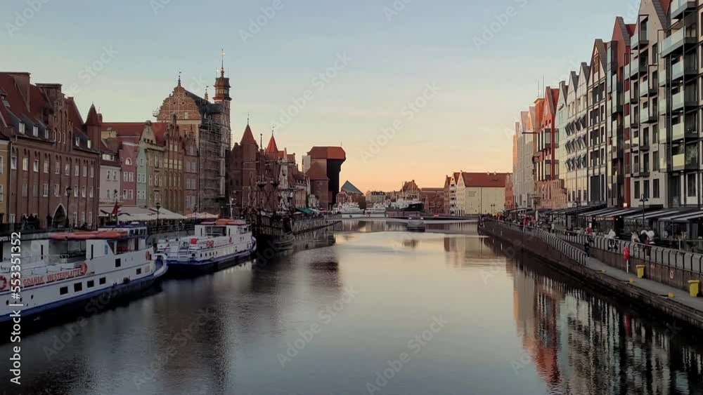 river in the center of the city of gdansk river in the center of the city of gdansk