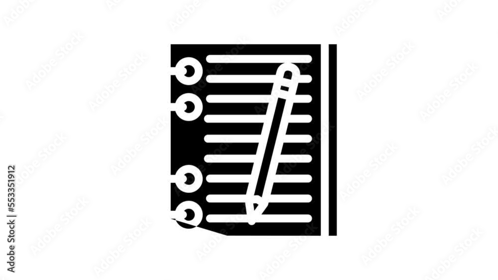 drawing diary line icon animation drawing diary line icon animation