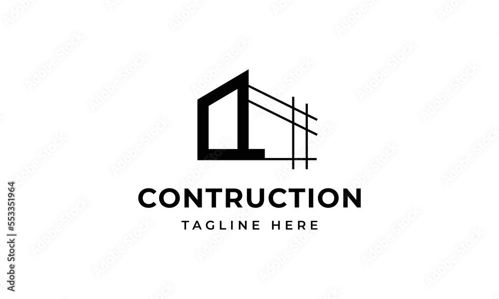 Initial letter q building contruction logo, icon, symbol