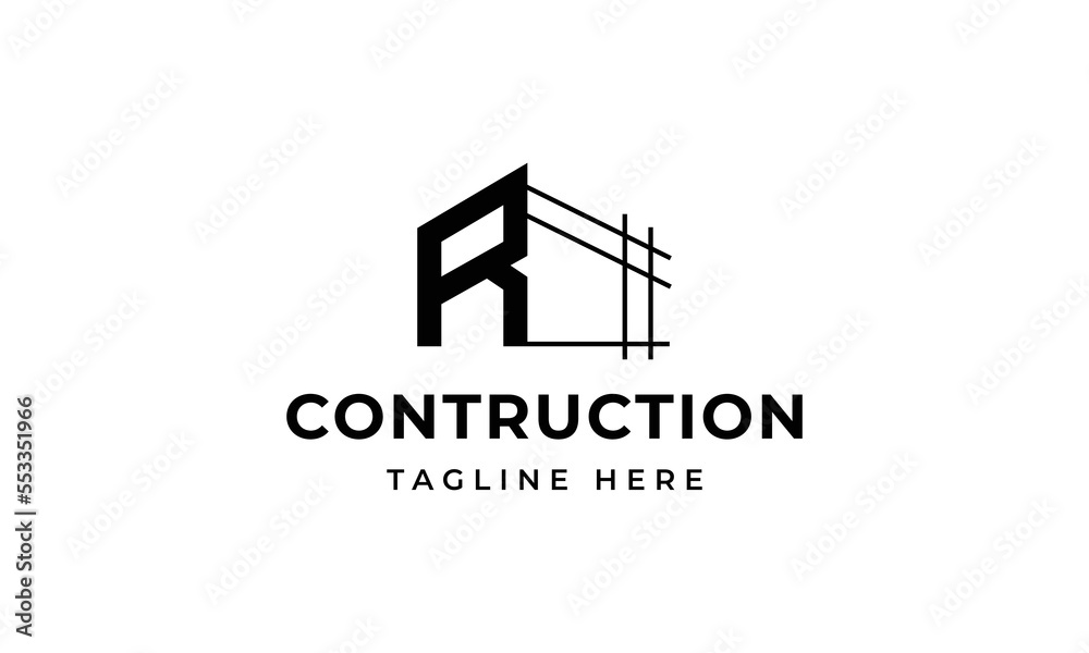 Initial letter r building contruction logo, icon, symbol Initial letter r building contruction logo, icon, symbol