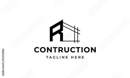 Initial letter r building contruction logo  icon  symbol