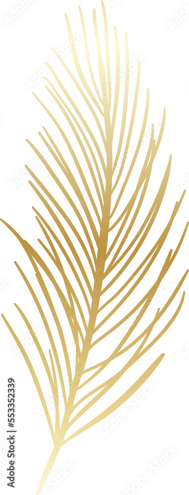 Gold pine leaf branch Gold pine leaf branch