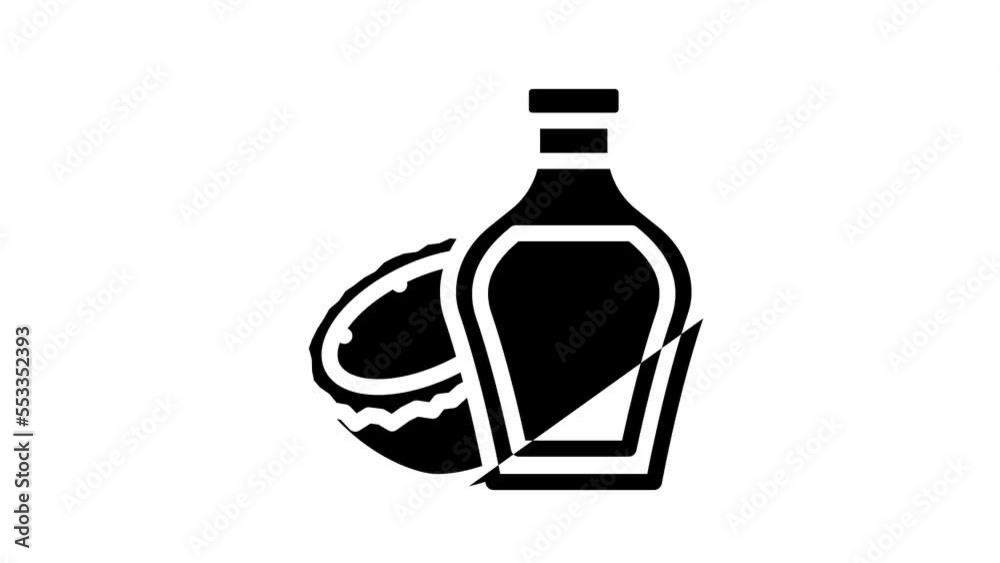 syrup coconut tropical line icon animation syrup coconut tropical line icon animation