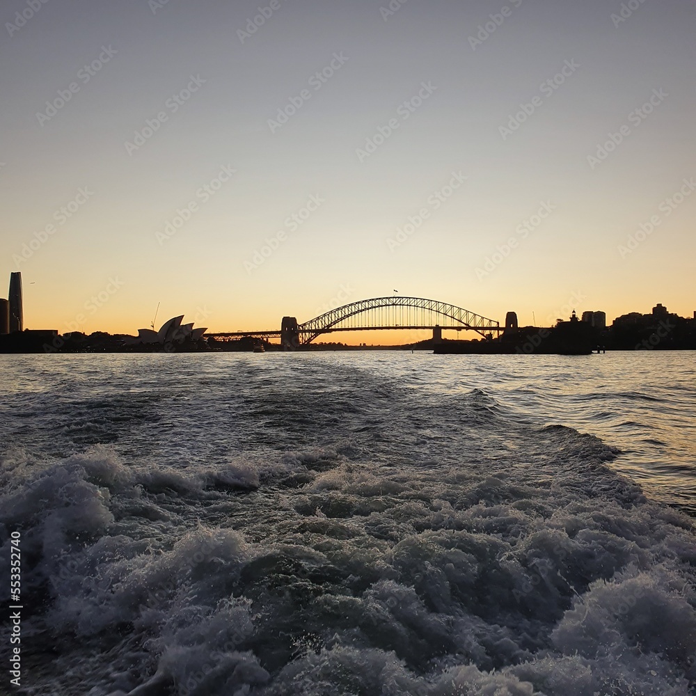 Fototapeta premium bridge at sunset