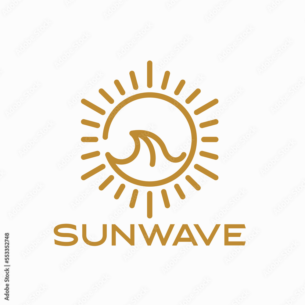 Fototapeta premium sun light wave logo design