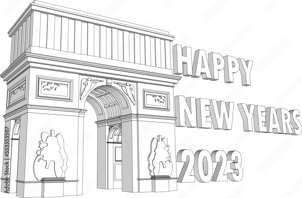 HAPPY NEW YEAR 2023 with white background