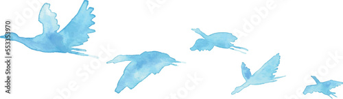 水彩画。水彩タッチの年賀状用ベクター鶴イラスト。鶴の和風イラスト。青い鳥。
Watercolor. Vector crane illustration for New Year's cards with watercolor touch. Japanese style illustration of cranes. Blue bird.
