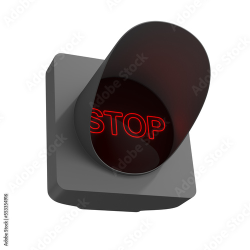 red traffic light on white ...