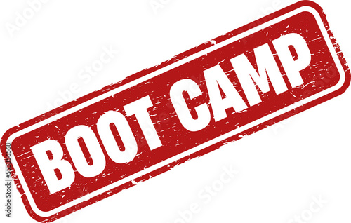 Boot camp rubber stamp. Boot camp Stamp vintage old red color texture frame