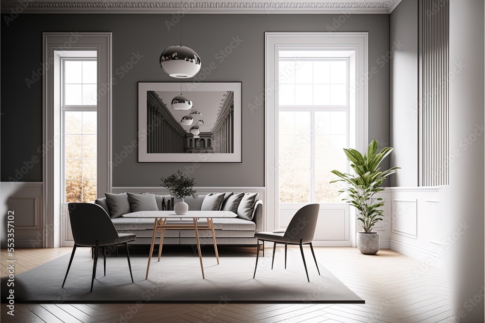 Fototapeta premium Digital illustration about house interior.