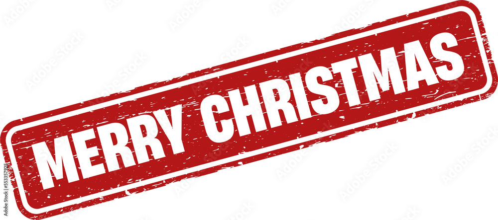 Merry Christmas rubber stamp. Merry Christmas Stamp vintage old red