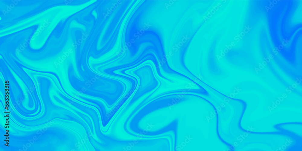Liquid marble surfaces design and panorama texture background. Luxurious colorful liquid marble surface background, blue beautiful fluid abstract marble oil paint background, vector