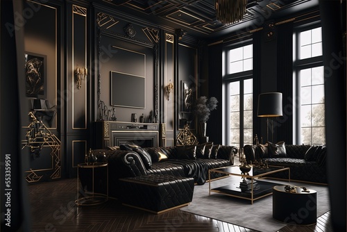 Fototapeta Naklejka Na Ścianę i Meble -  Digital illustration about house interior.