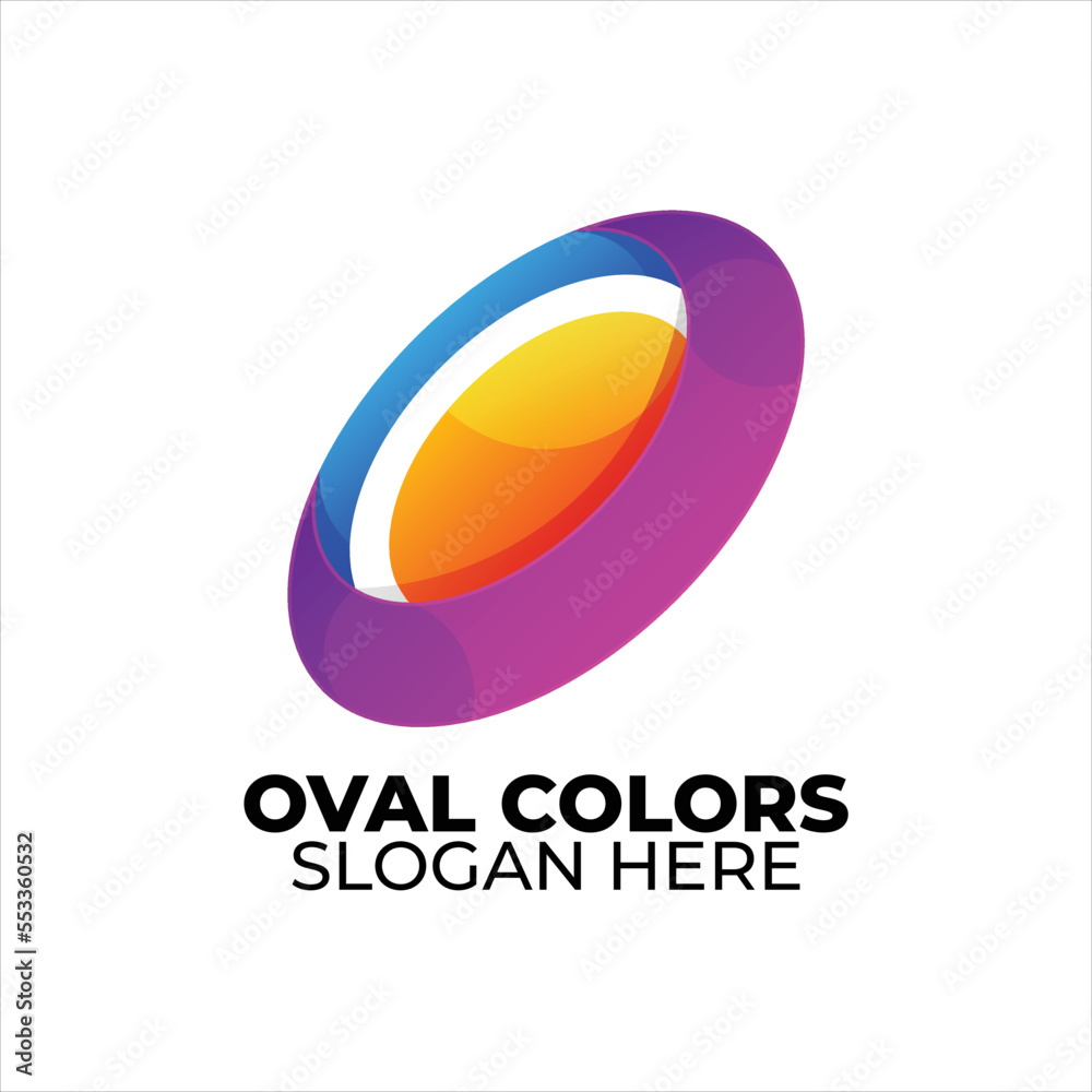 oval logo colorful gradient style oval logo colorful gradient style