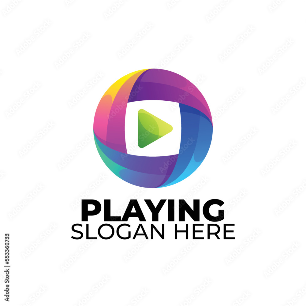 playing logo colorful gradient style playing logo colorful gradient style