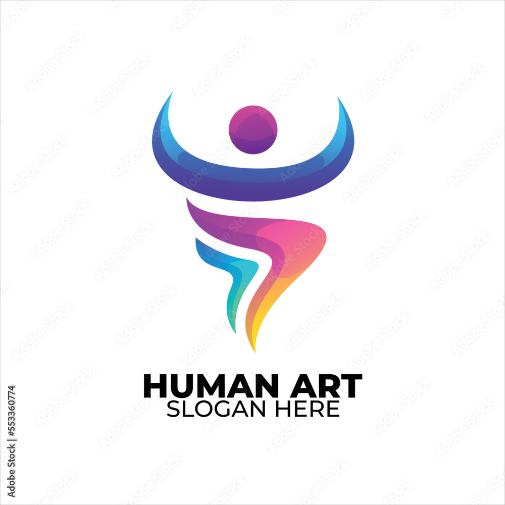 Obraz premium human logo colorful gradient style