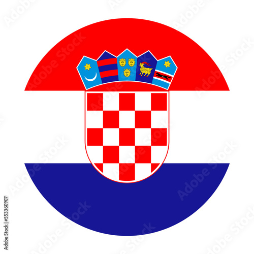 Croatia Flat Rounded Flag with Transparent Background photo