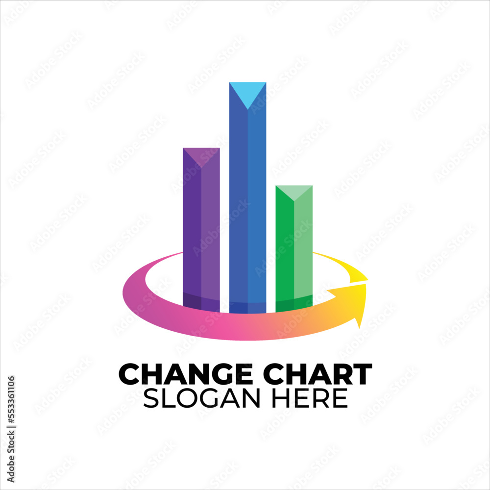 chart logo colorful gradient style chart logo colorful gradient style