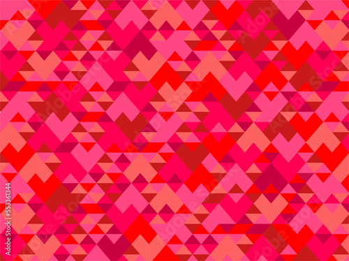 Fototapeta 背景素材 幾何学模様 ハート   赤色 バレンタイン